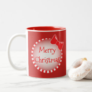 Red Bow Merry Christmas   Photo Coffee Mug