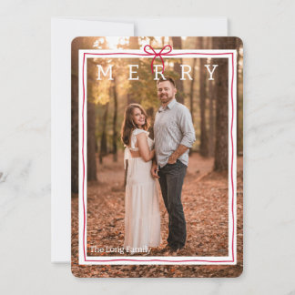 Red Bow Merry Holiday Card