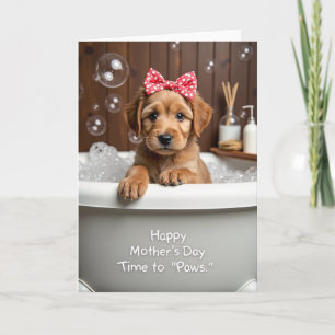 Red Bow Mothers Day Time Card