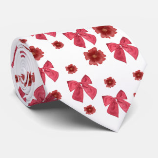 red bow pattern tie