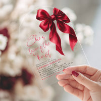 Red Bow She's Tying the Knot Bridal Shower
