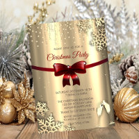 Red Bow,Snowflakes,Glasses Gold Company Christmas