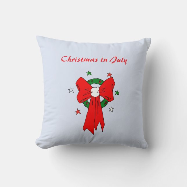 Red Bow -Throw Pillow (Front)