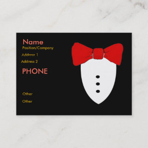 Red Bow Tie Black Tux Business Card