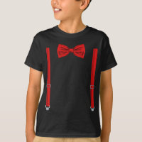 Red Bow Tie With Suspenders Funny Wedding