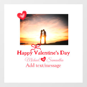 Red bow valentine's day add photo name heart love