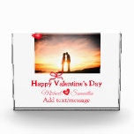 Red bow valentine's day add photo name heart love  block<br><div class="desc">design</div>