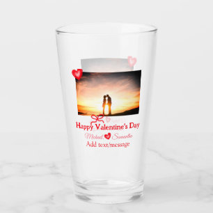 Red bow valentine's day add photo name heart love glass