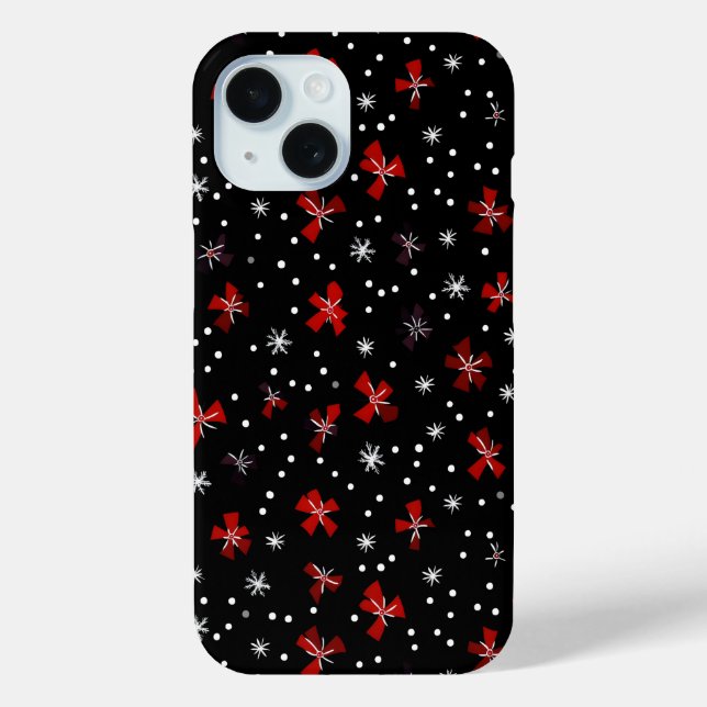 Red Bow Winter Pattern Case-Mate iPhone Case (Back)
