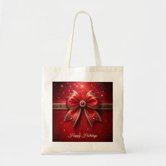 Red Bow with Pearls Tote Bag