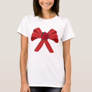 RED BOW with poinsettia T-Shirt