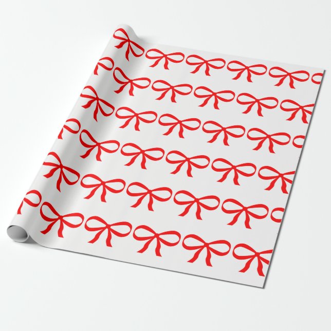 Red Bow Wrapping Paper (Unrolled)
