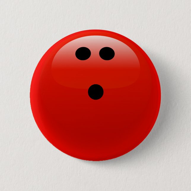 Red Bowling Ball 6 Cm Round Badge (Front)