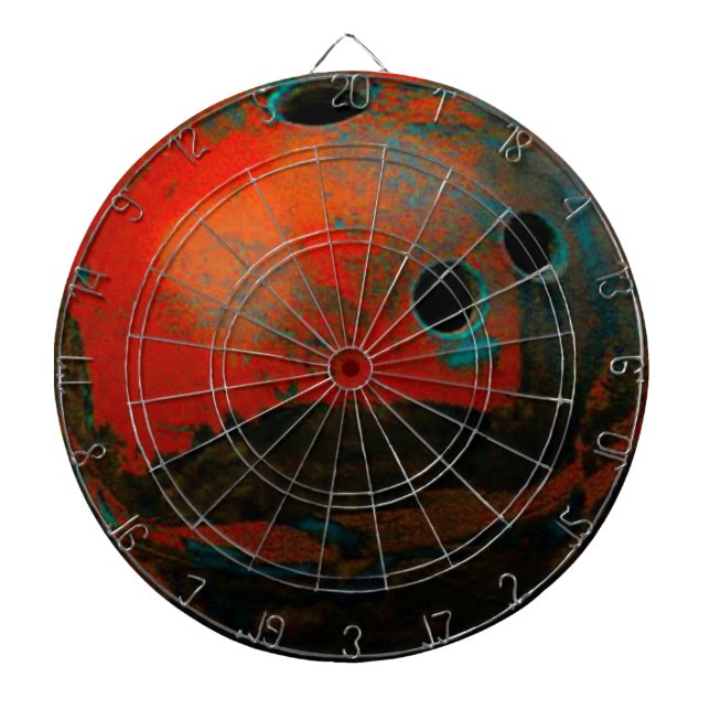 Red Bowling Ball Customise It Dartboard (Front)
