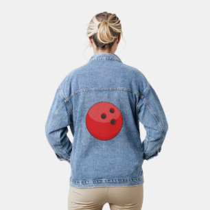 Red Bowling Ball Denim Jacket