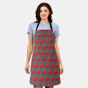 Red Bowling Ball Pattern Apron