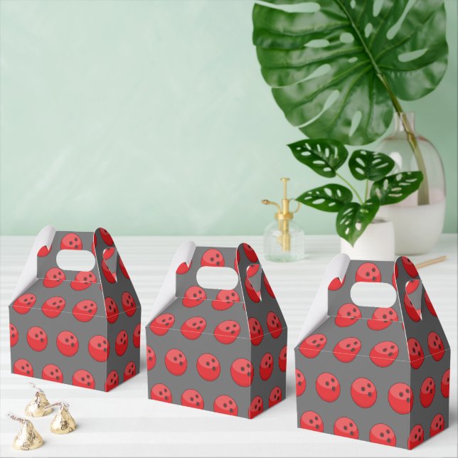Red Bowling Ball Pattern Favour Box (Multiple)