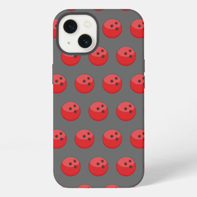 Red Bowling Ball Pattern iPhone Case (Back)