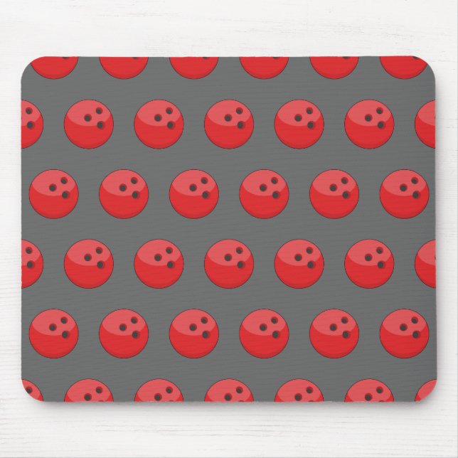 Red Bowling Ball Pattern Mouse Pad (Front)