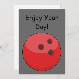 Red Bowling Ball Personalise Holiday Card