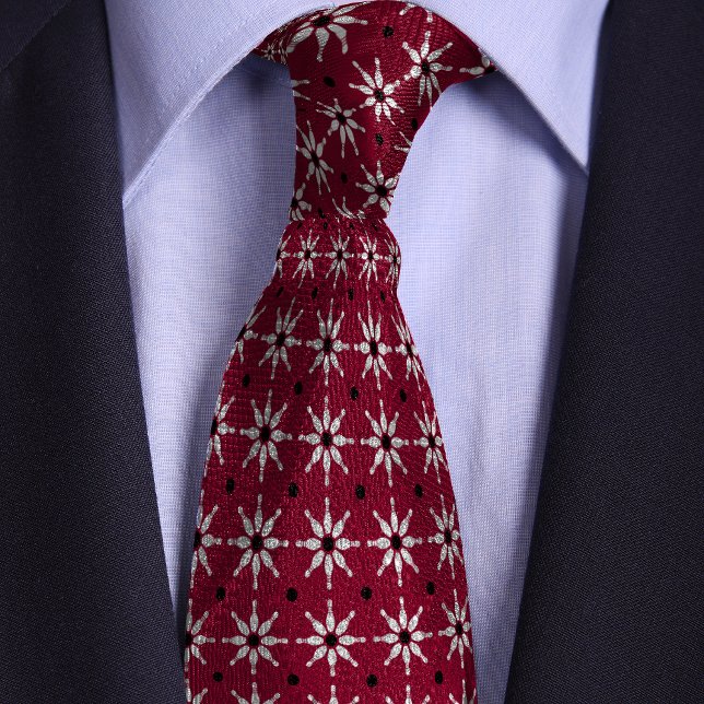 Red Bowling Pin Flower Pattern Tie (Creator Uploaded)