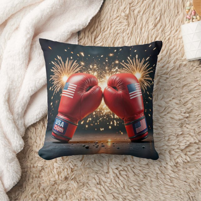 Red Boxing Gloves For USA 250th Birthday Cushion (Blanket)