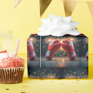 Red Boxing Gloves For USA 250th Birthday Wrapping Paper