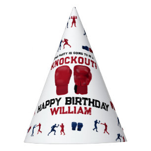 Red Boxing Gloves Kids Birthday Party Knockout Party Hat