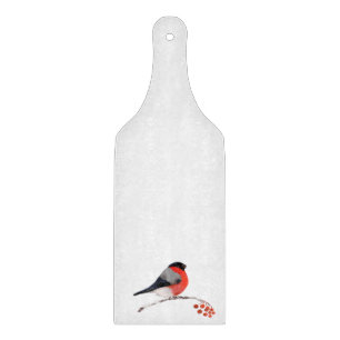 red breasted bullfinch cutting board