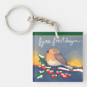 Red-breasted, fine holidays key ring