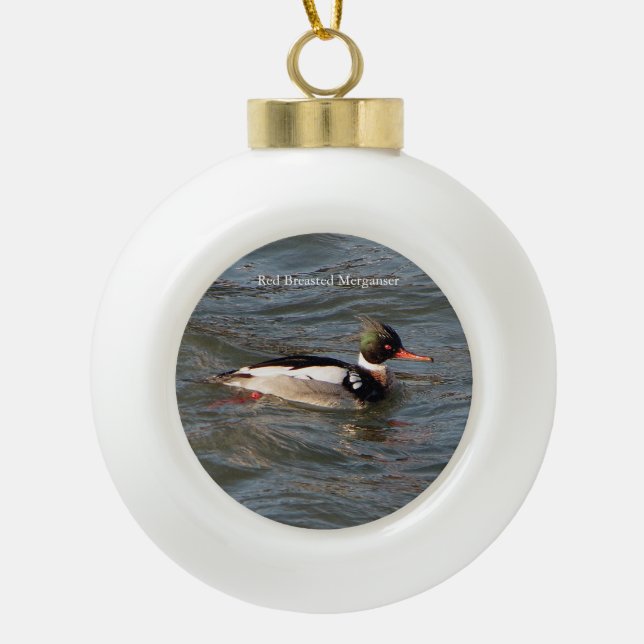 Red Breasted Merganser ornament (Front)