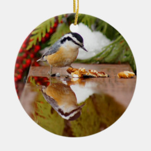 Red-breasted Nuthatch Ceramic Tree Decoration