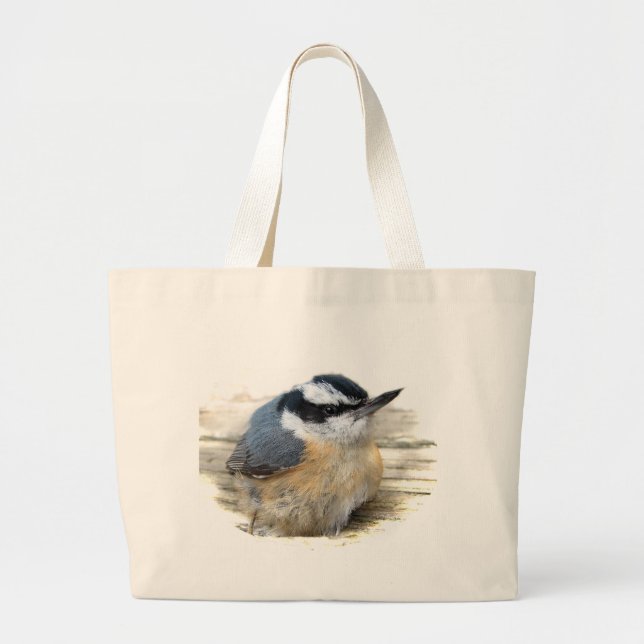 Red-breasted Nuthatch Large Tote Bag (Front)