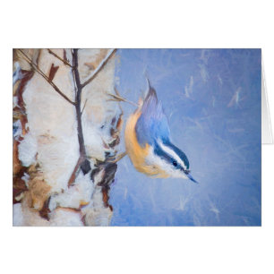 Red-Breasted Nuthatch Painting Original Bird Art