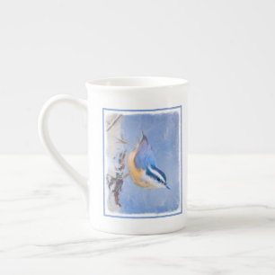 Red-Breasted Nuthatch Painting Original Bird Art Bone China Mug
