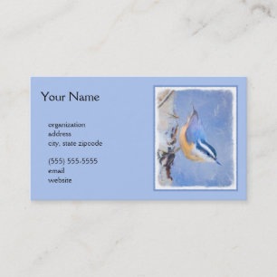 Red-Breasted Nuthatch Painting Original Bird Art Business Card