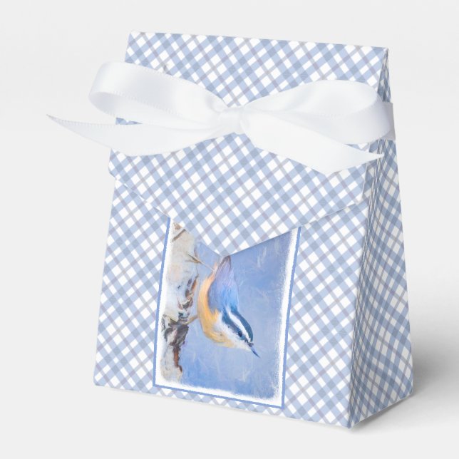 Red-Breasted Nuthatch Painting Original Bird Art Favour Box (Front Side)