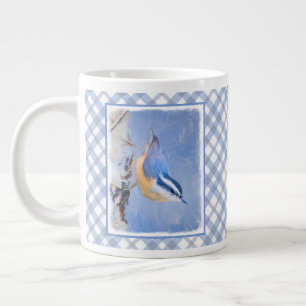 Red-Breasted Nuthatch Painting Original Bird Art Large Coffee Mug
