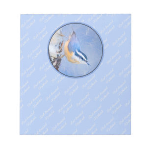 Red-Breasted Nuthatch Painting Original Bird Art Notepad