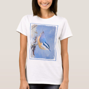 Red-Breasted Nuthatch Painting Original Bird Art T-Shirt