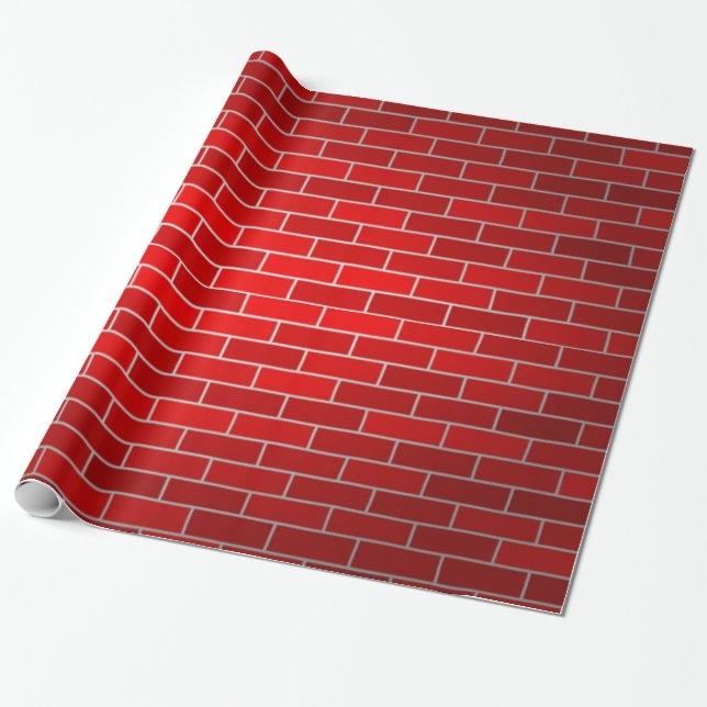 Red Brick Background Wrapping Paper (Unrolled)