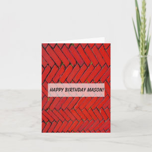 Red Brick Chevron Note Card