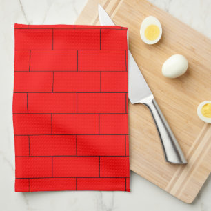 Red Brick Design Tea Towel