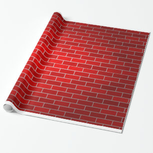 Red Brick Fireplace Wrapping Paper