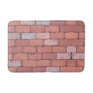 Red Brick floor texture pattern Bath Mat