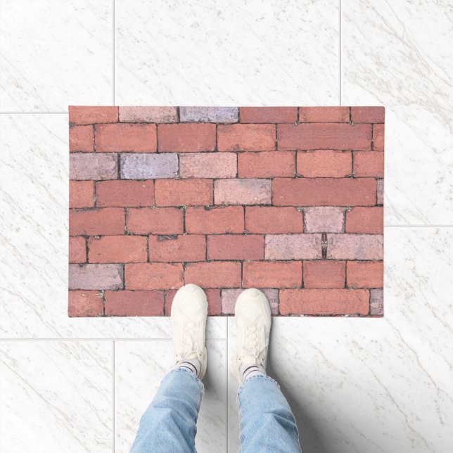 Red Brick floor texture pattern house entrance Doormat (Indoor)