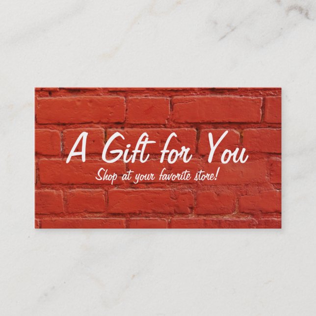 Red Brick Gift Card (Front)