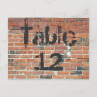 Red Brick Graffiti Reception Table Numbers