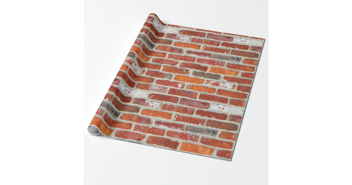 Red Brick Pattern Wrapping Paper Zazzle