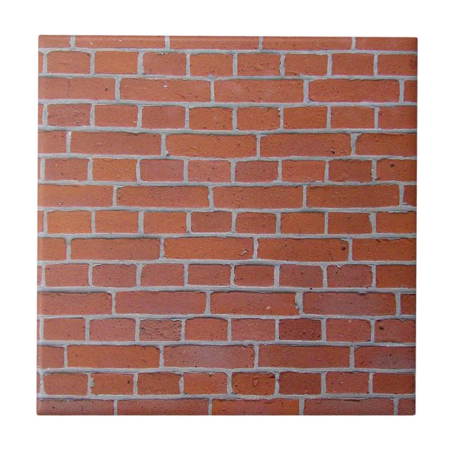 Red Brick Texture Background Ceramic Tile (Front)